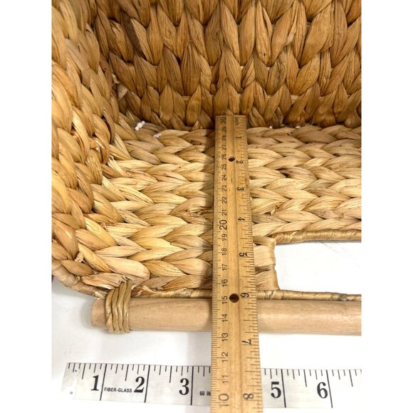 Handwoven Wicker Storage Baskets Set Of 2 With Wooden Handles - Rustic & Durable - Picture 5 of 12